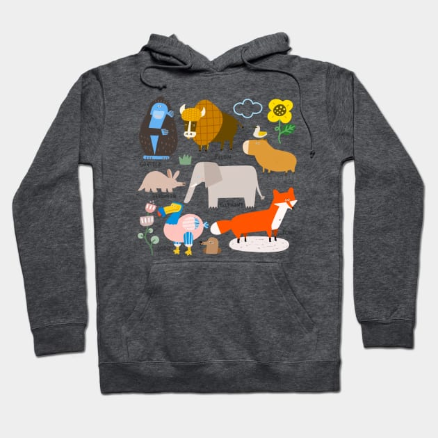 Cute Animal Friends Hoodie by MrFox-NYC